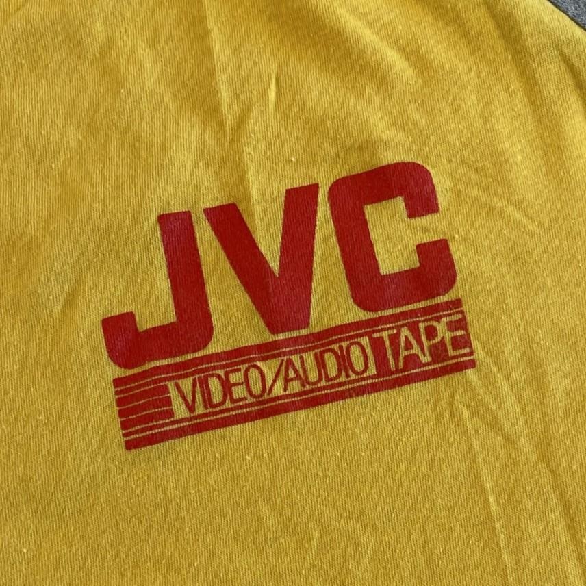 VTG Mid-80s JVC Video/Audio Tape Raglan Short Sleeve Baseball Tee Size 2 XL HTF gallery