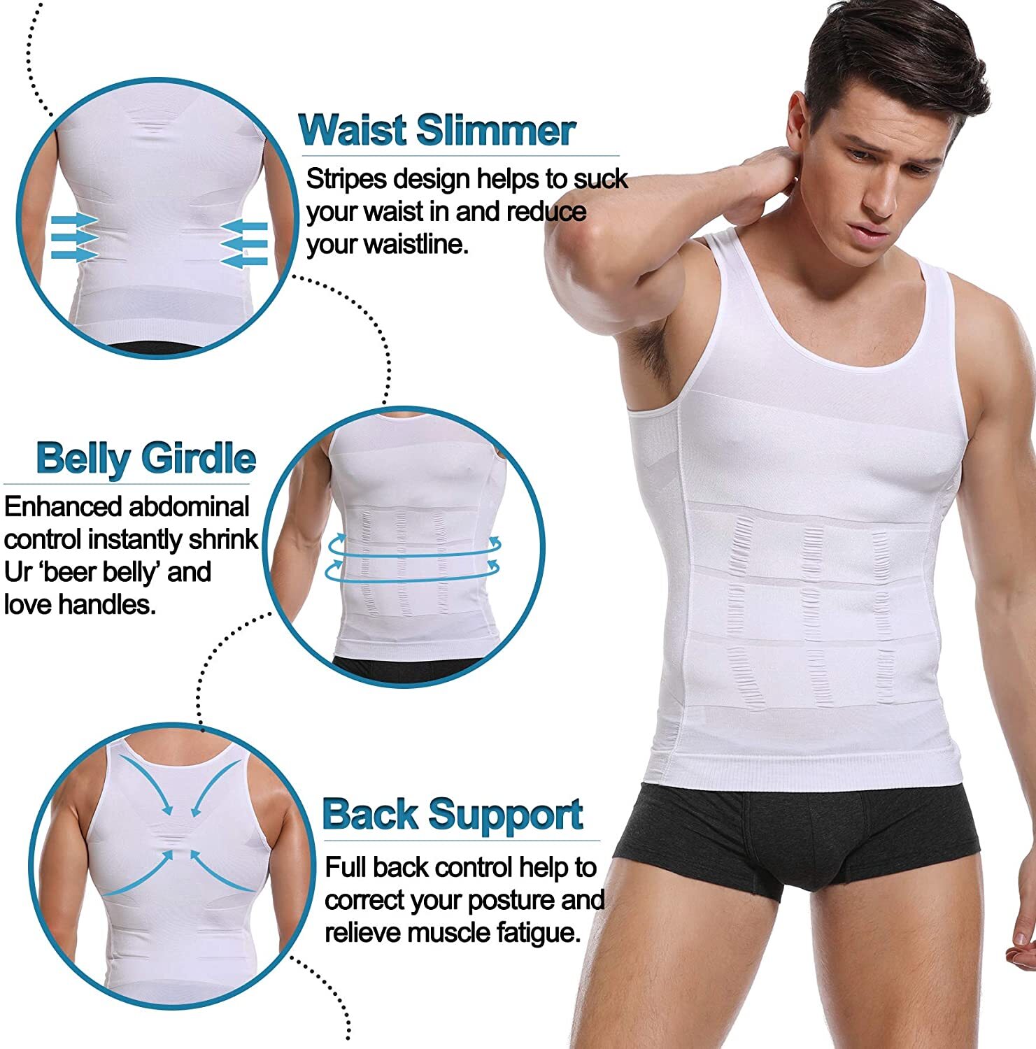 Men's Cool Dry Short Sleeve Compression Shirts Sports Baselayer Workout Tank Top gallery