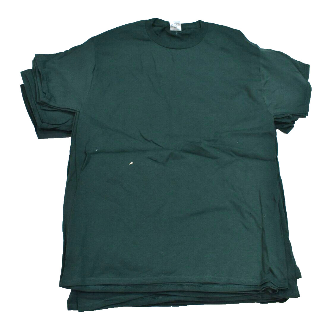Hanes Blank Screen Print Short Sleeve Dark Green T-Shirt Mens Medium 13 Pack