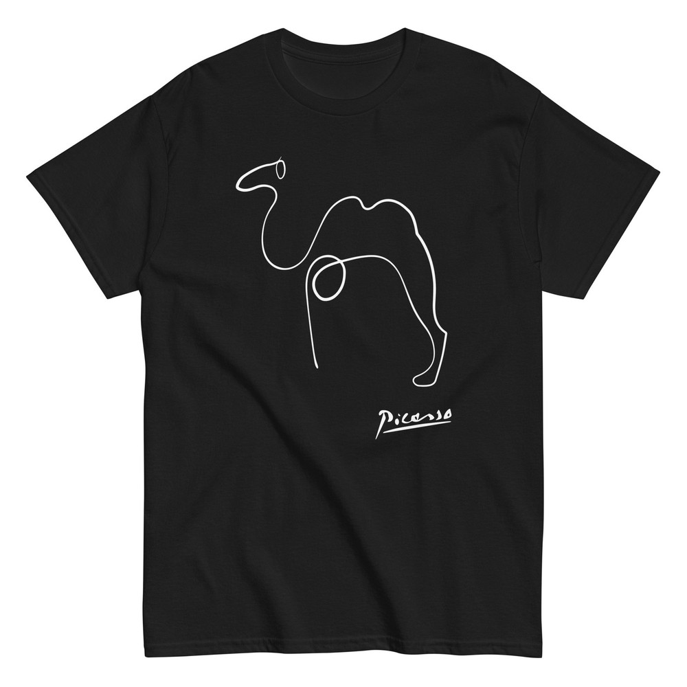 Picasso Camel One Line Drawing Art Meme Cult Movie Cool Unisex tee