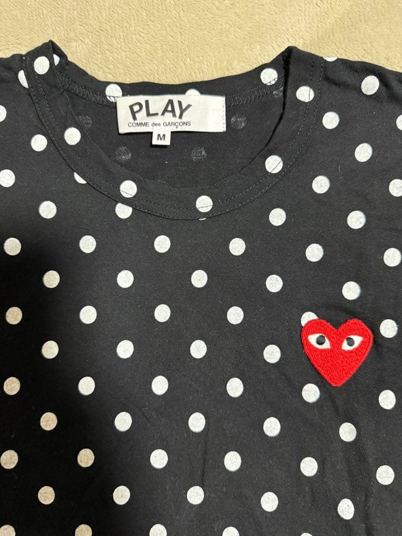 COMME des GARCONS PLAY Polka Dot Long Sleeve T-Shirt M Black gallery