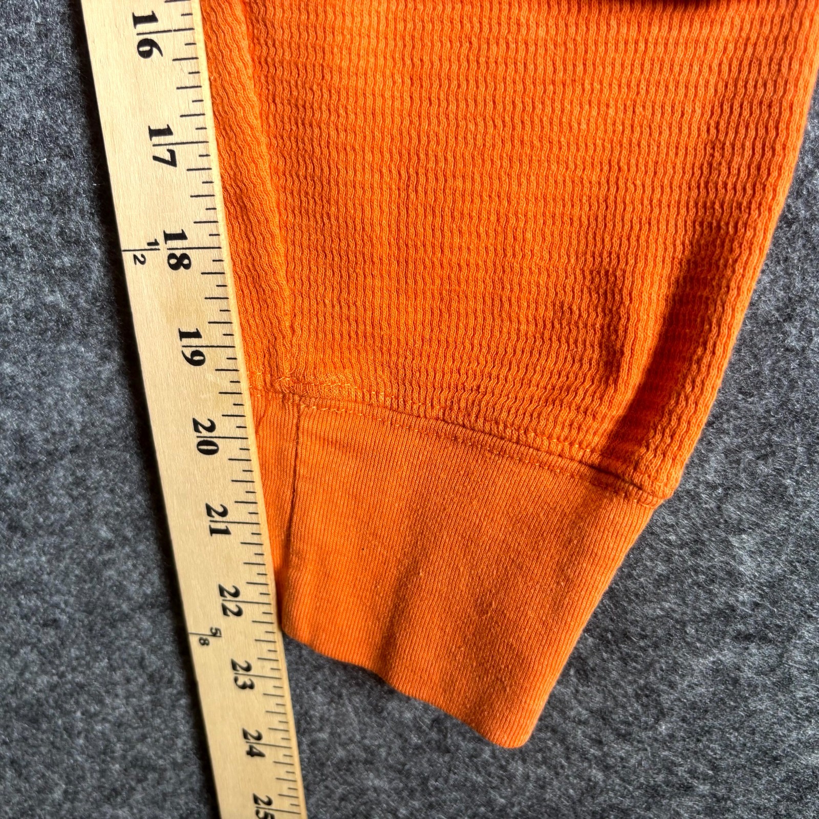 Mossy Oak Henley Shirt Men's XL Orange Cotton Waffle Knit Outdoor Hunting Travel gallery