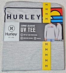 Shirt Long Sleeve Light Grey Sunny Side Stretch UV T Men’s Size M By Hurley