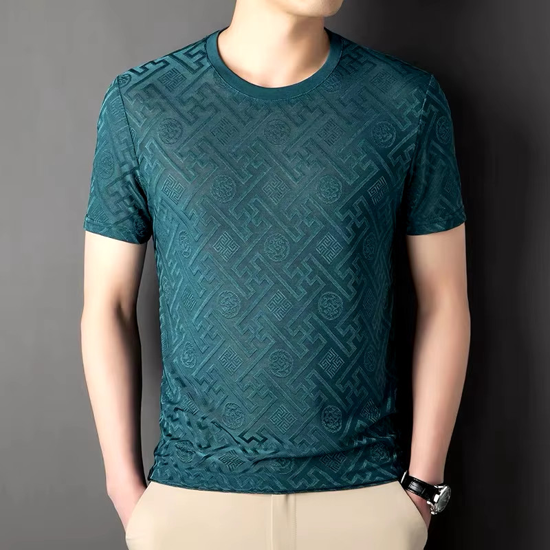 Summer Fashion Brand High-Quality Short Sleeve Men'S round Neck Top Exquisite Ja gallery