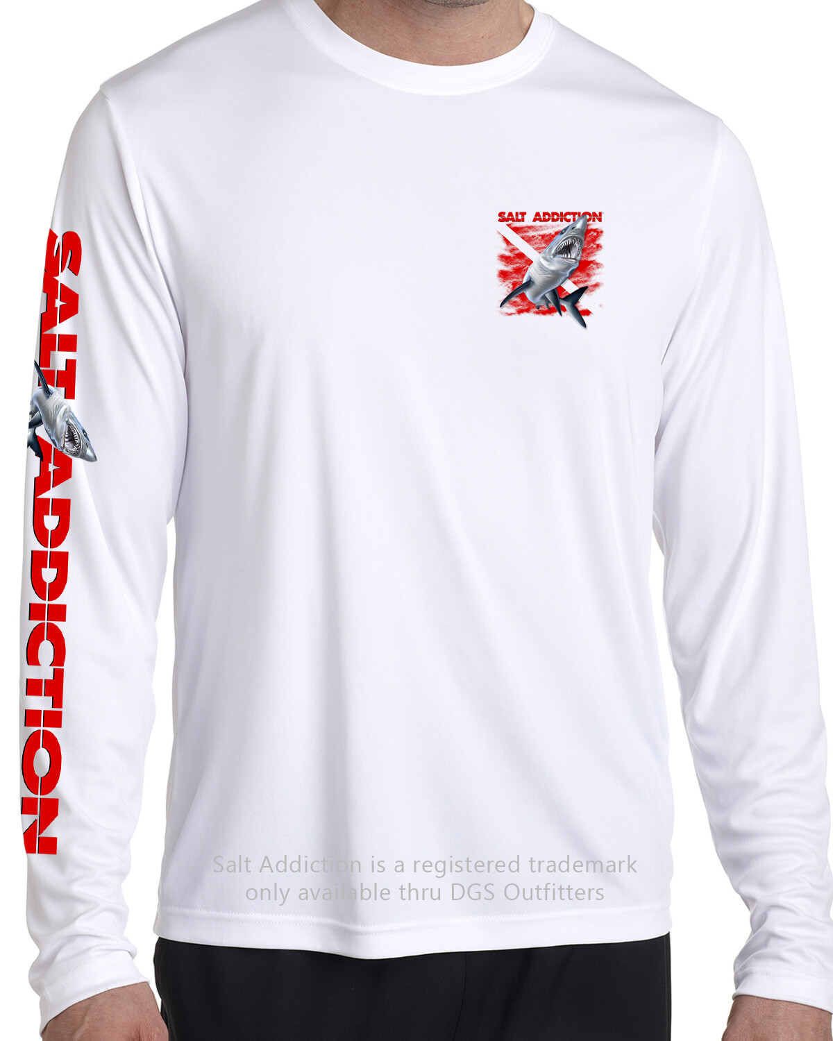 Salt Addiction Dive flag t shirt long sleeve microfiber saltwater uv upf 50+ gallery