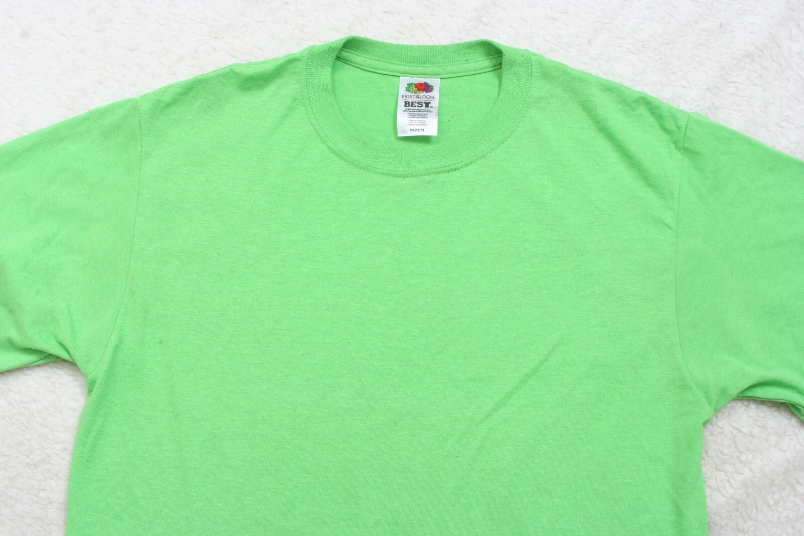 Fruit of the Loom Green Cotton Polyester Short Sleeve Solid T-Shirt Medium B15 gallery