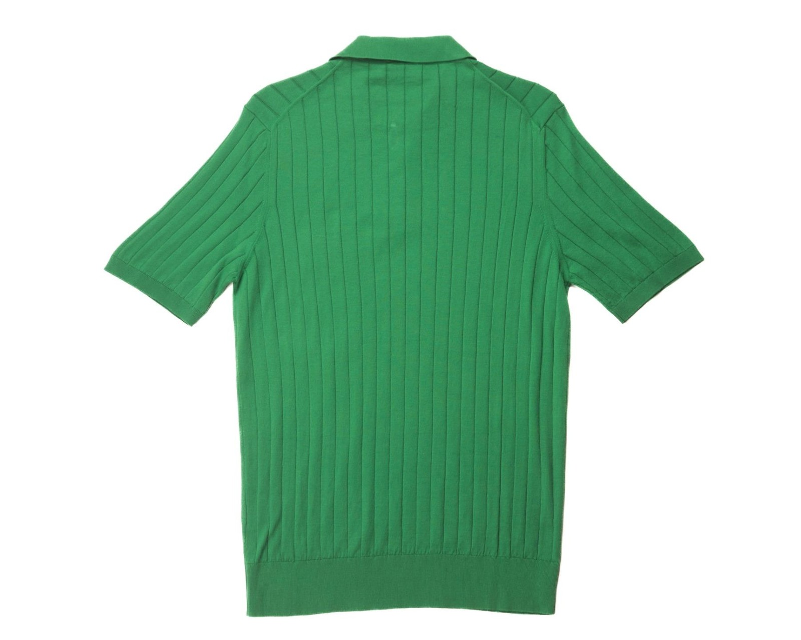 Sartorio Napoli $875 Green Ribbed Extra Slim Polo Shirt Knit Cotton Jersey L gallery