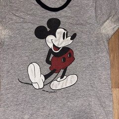 VTG 80s-90s Single Stitch Disney Mickey Mouse Ringer T-Shirt See Pic Dimensions.