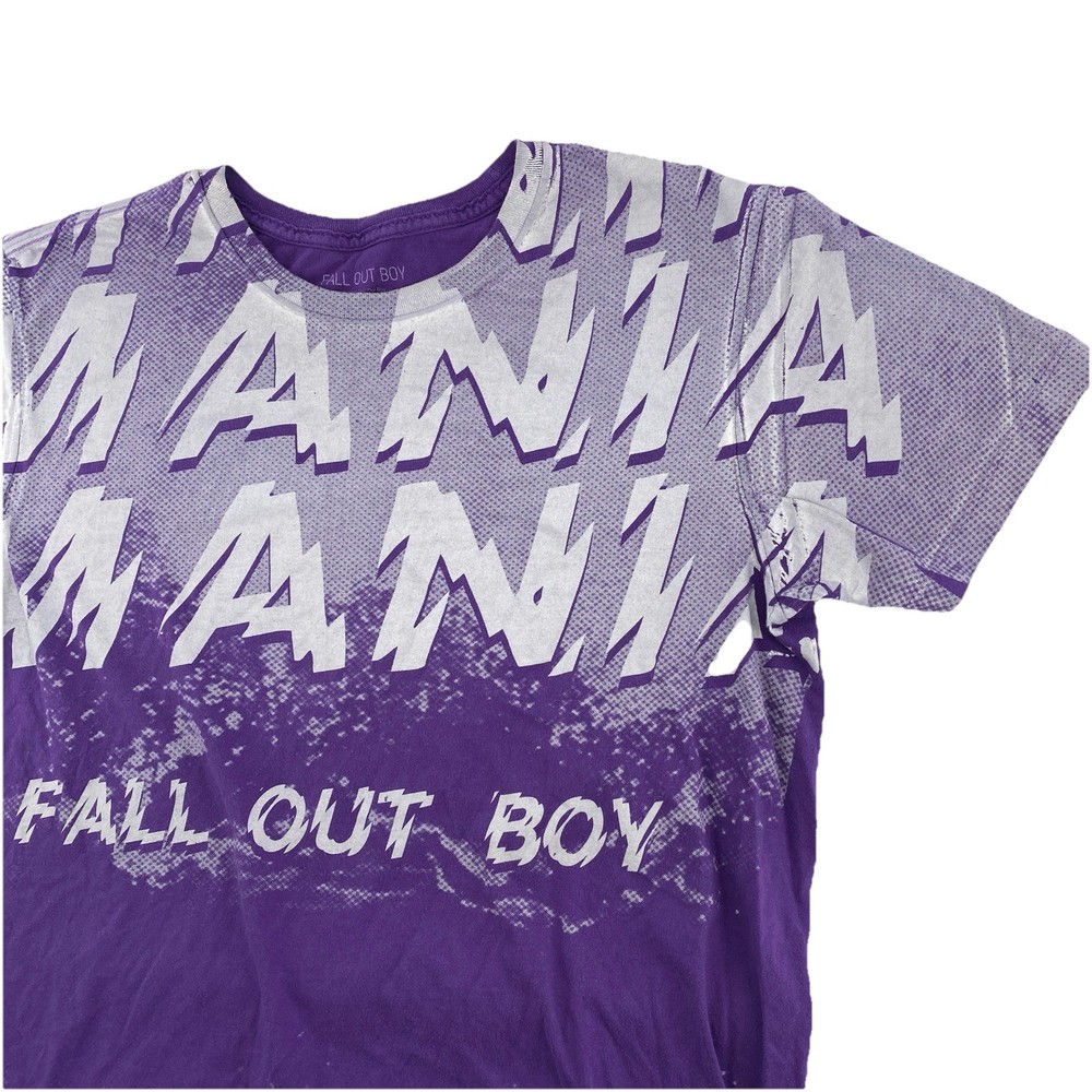 Fall Out Boy T shirt Men’s Large Purple Wave Grunge Hippie Retro Rocker Concert