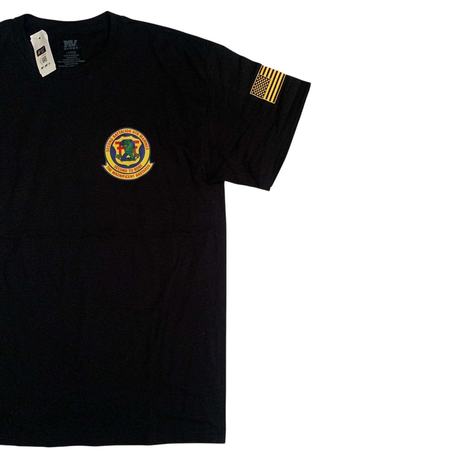 USMC Men's Size L 2nd Battalion 4Th Marines Short Sleeve Black T-Shirt NEW gallery
