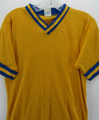 VGT Empire Shirt Men Large Yellow Pullover Ringer Jersey 70s Union Made Blank *