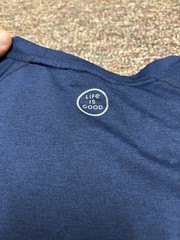 Life is Good Active Gym Running Activewear T Shirt Blue Mens Medium Stretch