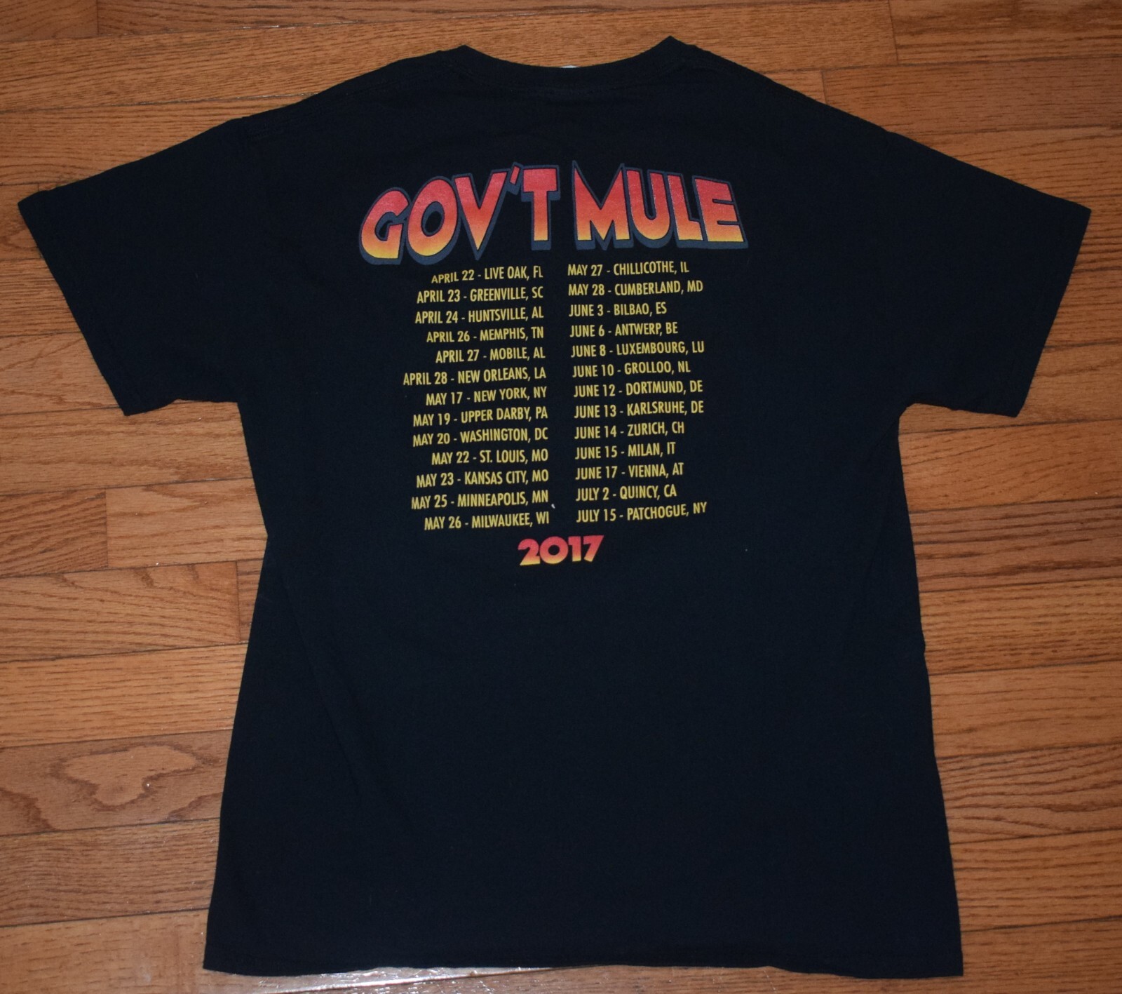 Government Mule 2017 Concert Tour T-Shirt Double Sided - Size M - Black - Rock gallery