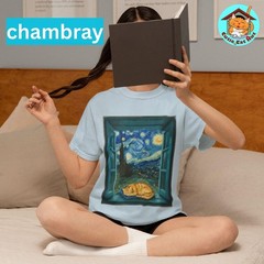 Ginger Cat Starry Night Art Comfort Tee Van Gogh