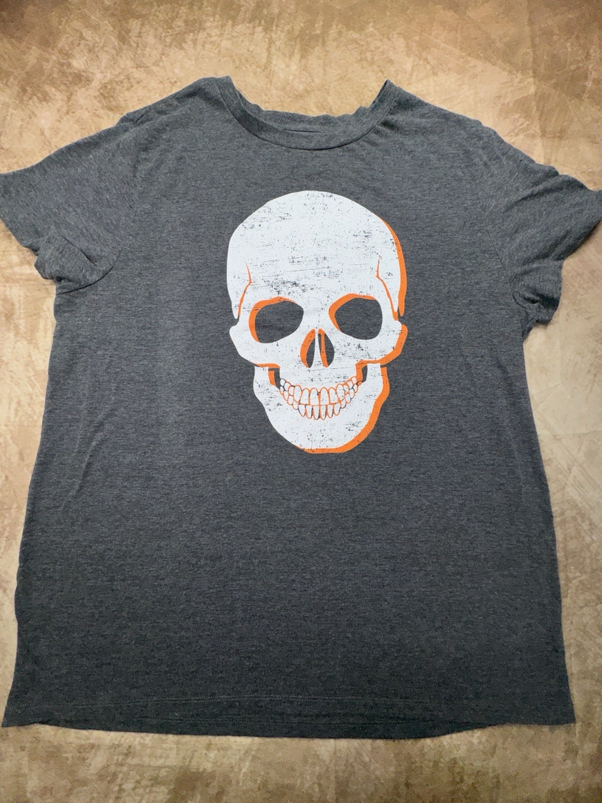 Mission Ridge Skull T Shirt Men's Size XL Gray White Orange Graphic Halloween gallery