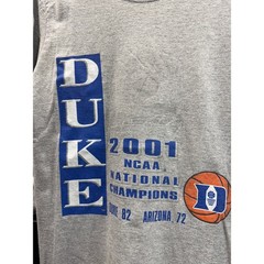 Soffe Duke Blue Devils 2001 NCAA National Champions T-Shirt Mens Small Gray
