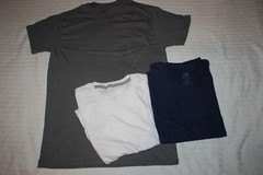 Mens 3 LOT S/S TEE SHIRT Solid Colors NAVY BLUE, DARK GRAY, WHITE Size 4XL 58-60