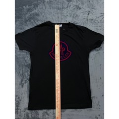 Moncler Mens Large Logo Patch T-Shirt Black Short Sleeve Crewneck Tee Size S