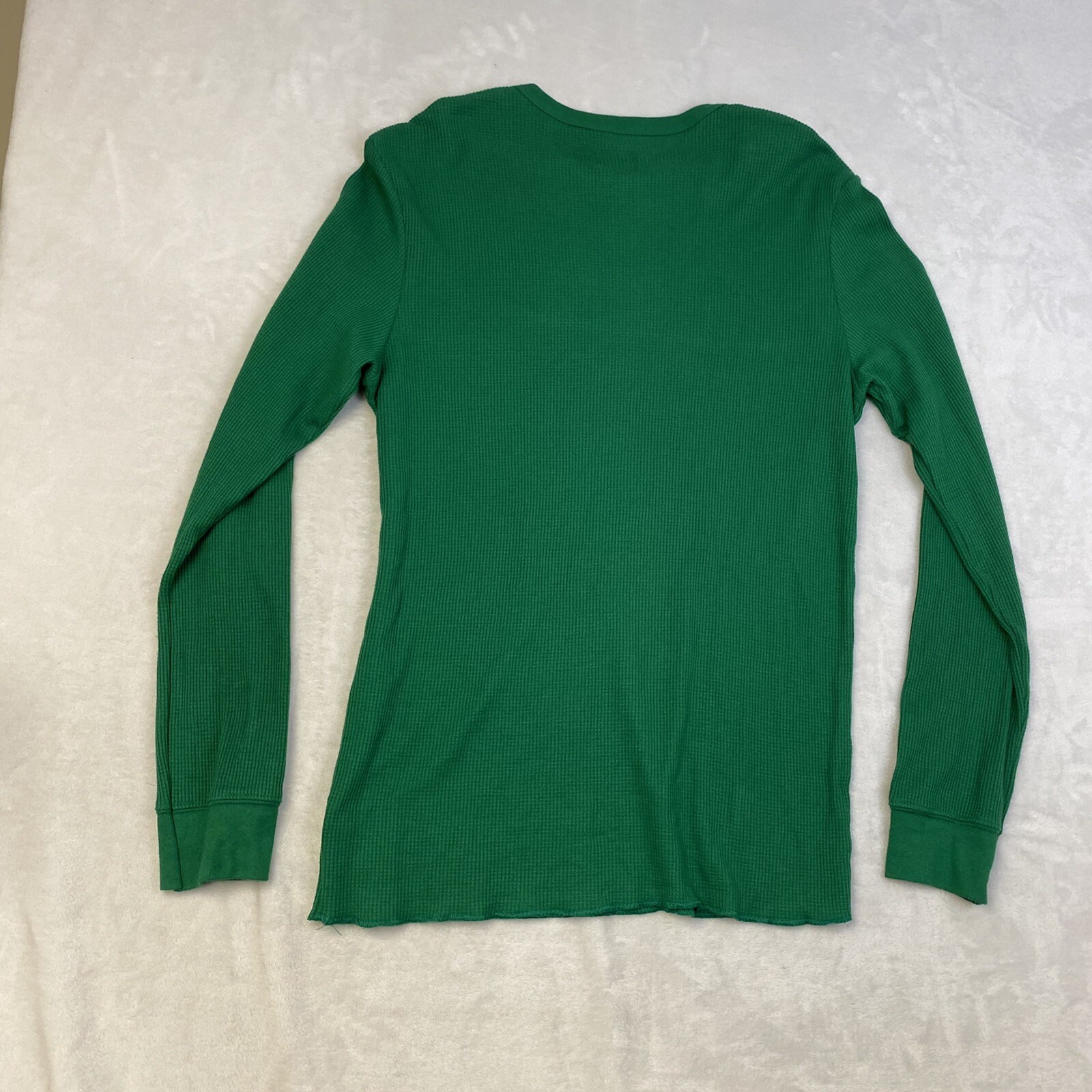 Famous Stars Straps Shirt Men's Large Green Thermal Waffle Knit Vintage Y2K gallery