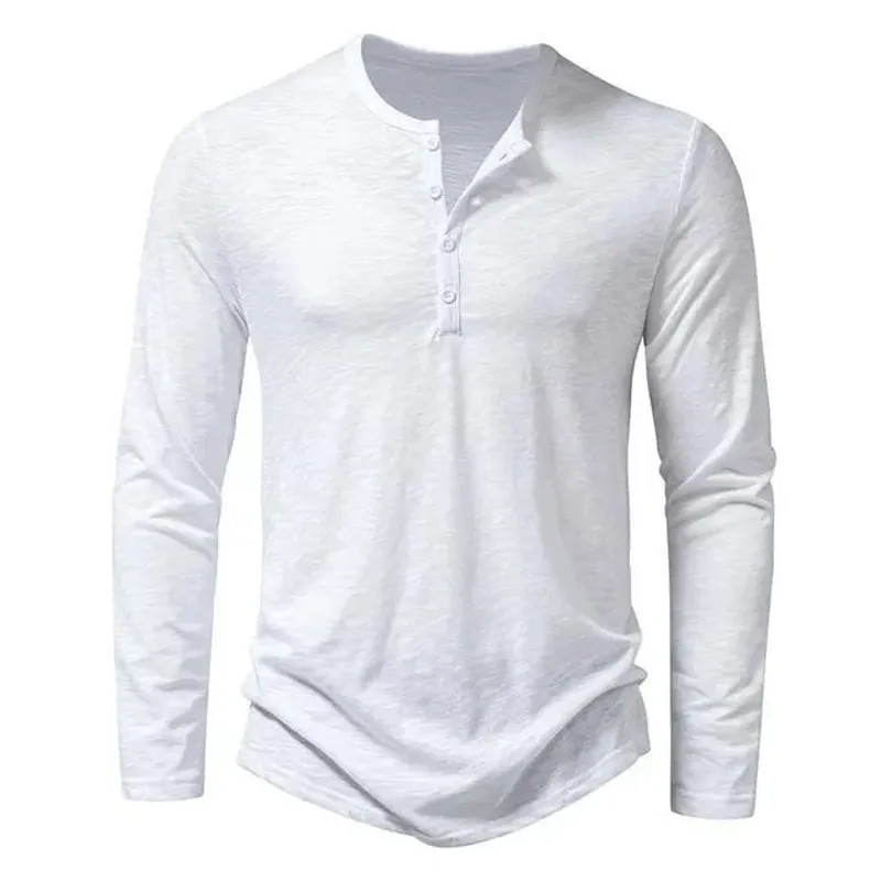 Camisa De Manga Larga Moda Lujo Camiseta Elegante Algodón Cuello V Para Hombres gallery