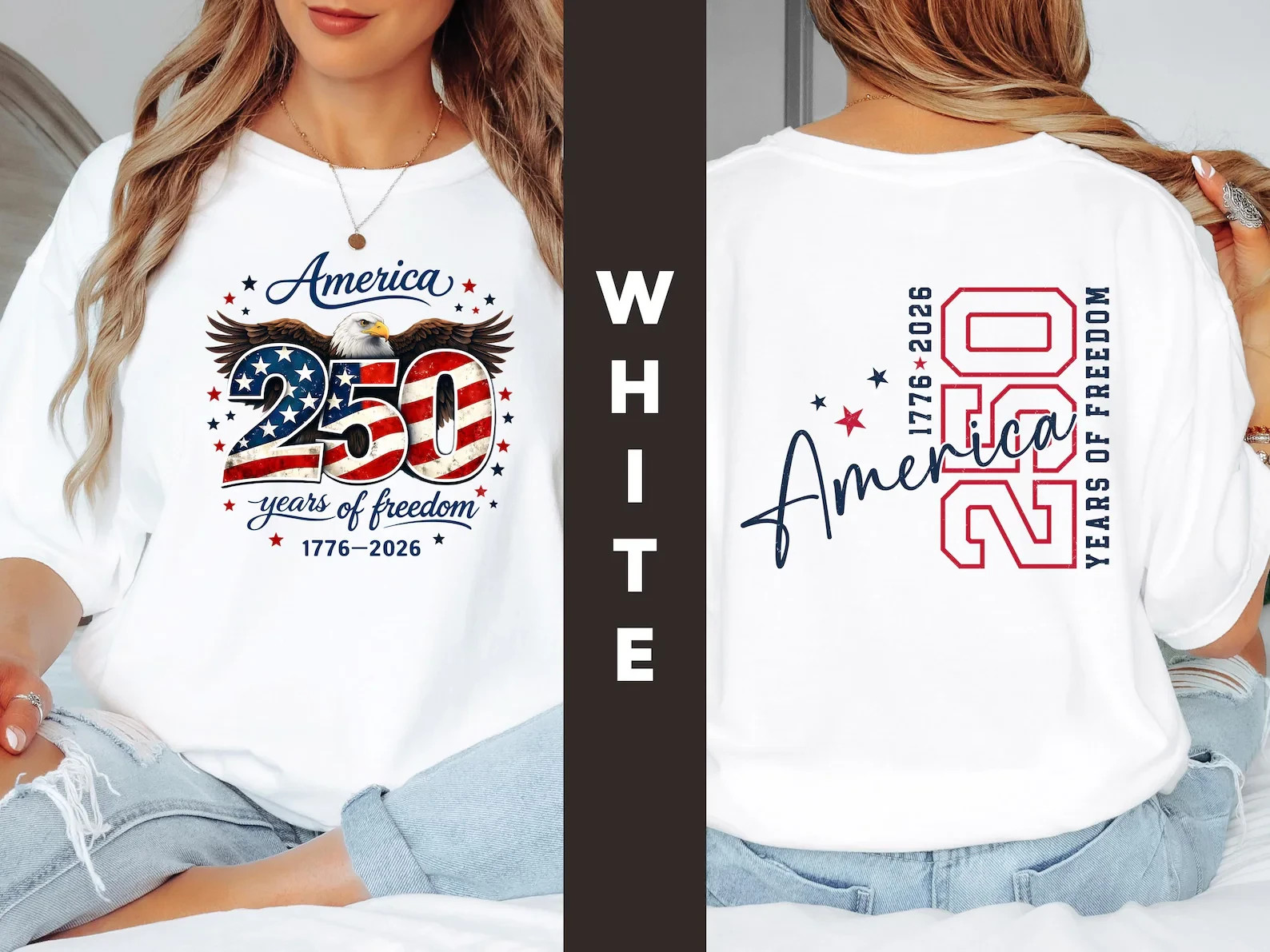American Bald Eagle T-Shirt, Freedom Shirt, America 250 Years Of Freedom T-Shirt gallery
