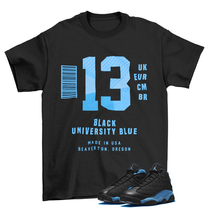 Box Label Shirt to Match Jordan 13 Retro Black University Blue / DJ5982-041 gallery