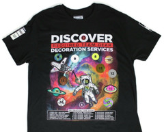 Private Label Space Shuttle Raised Emblems Short Sleeve Black T-Shirt Men’s Sz L