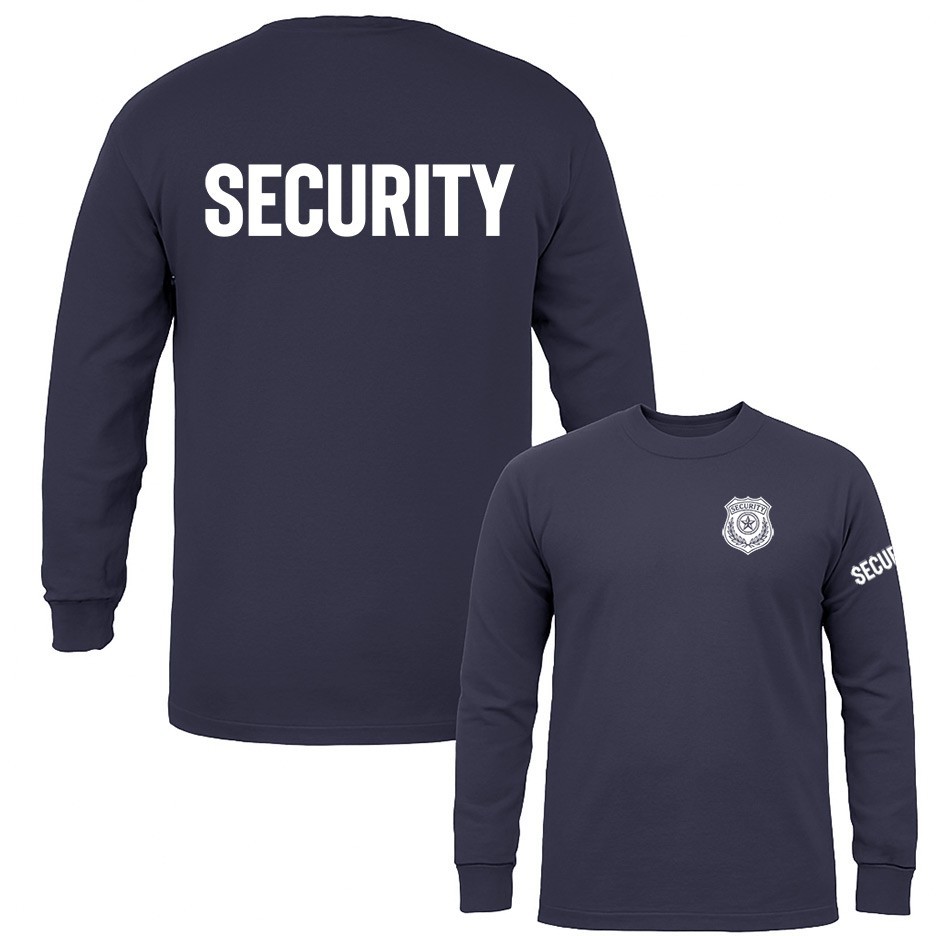 “Security” Size S-3XL Front/Back Event Staff Uniform Long Sleeve T-Shirt