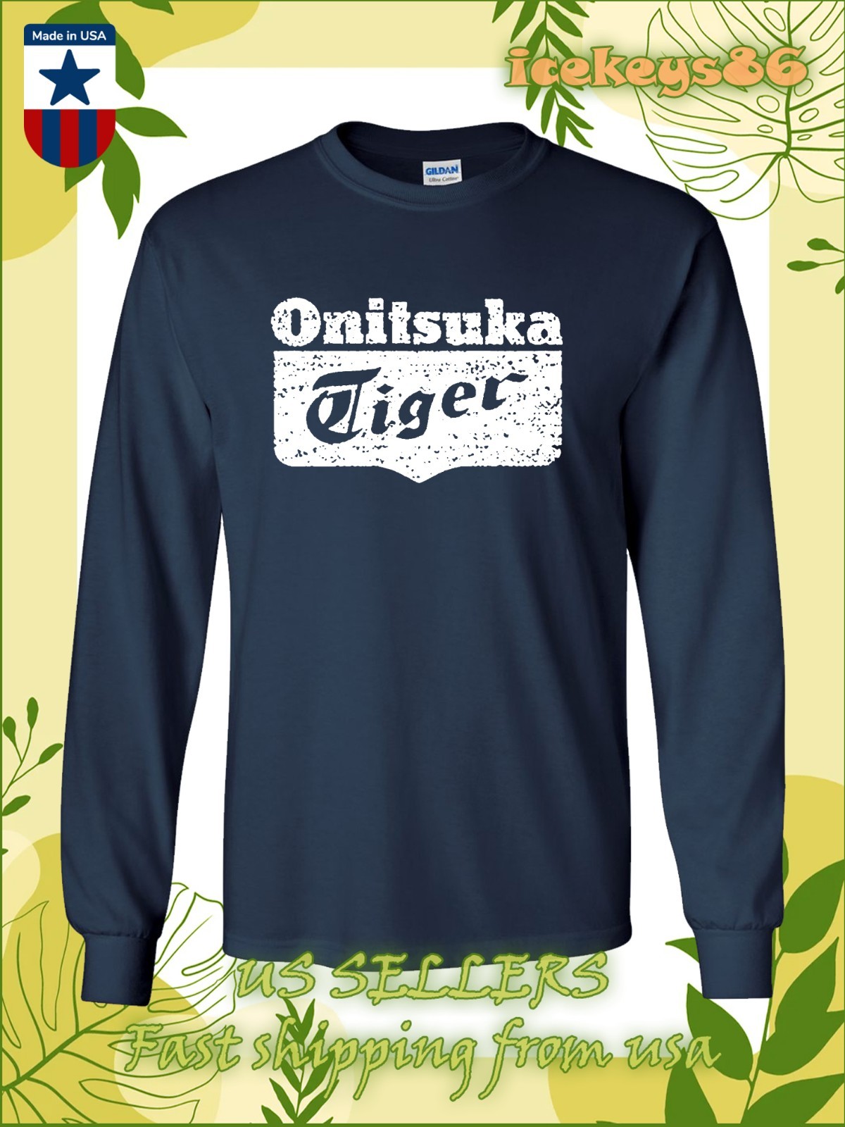 New Tee shirt Onitsuka Tiger Men's Long Sleeve T-Shirt American T-Shirt gallery