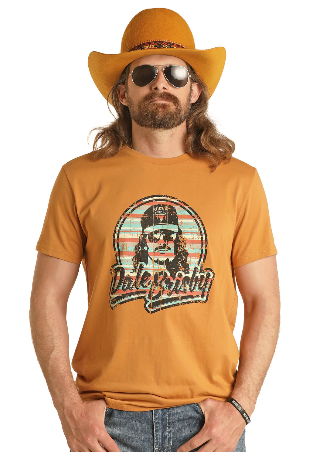 ROCK&ROLL Unisex Dale Brisby Graphic Tee Mustard RRUT21R0J4 gallery