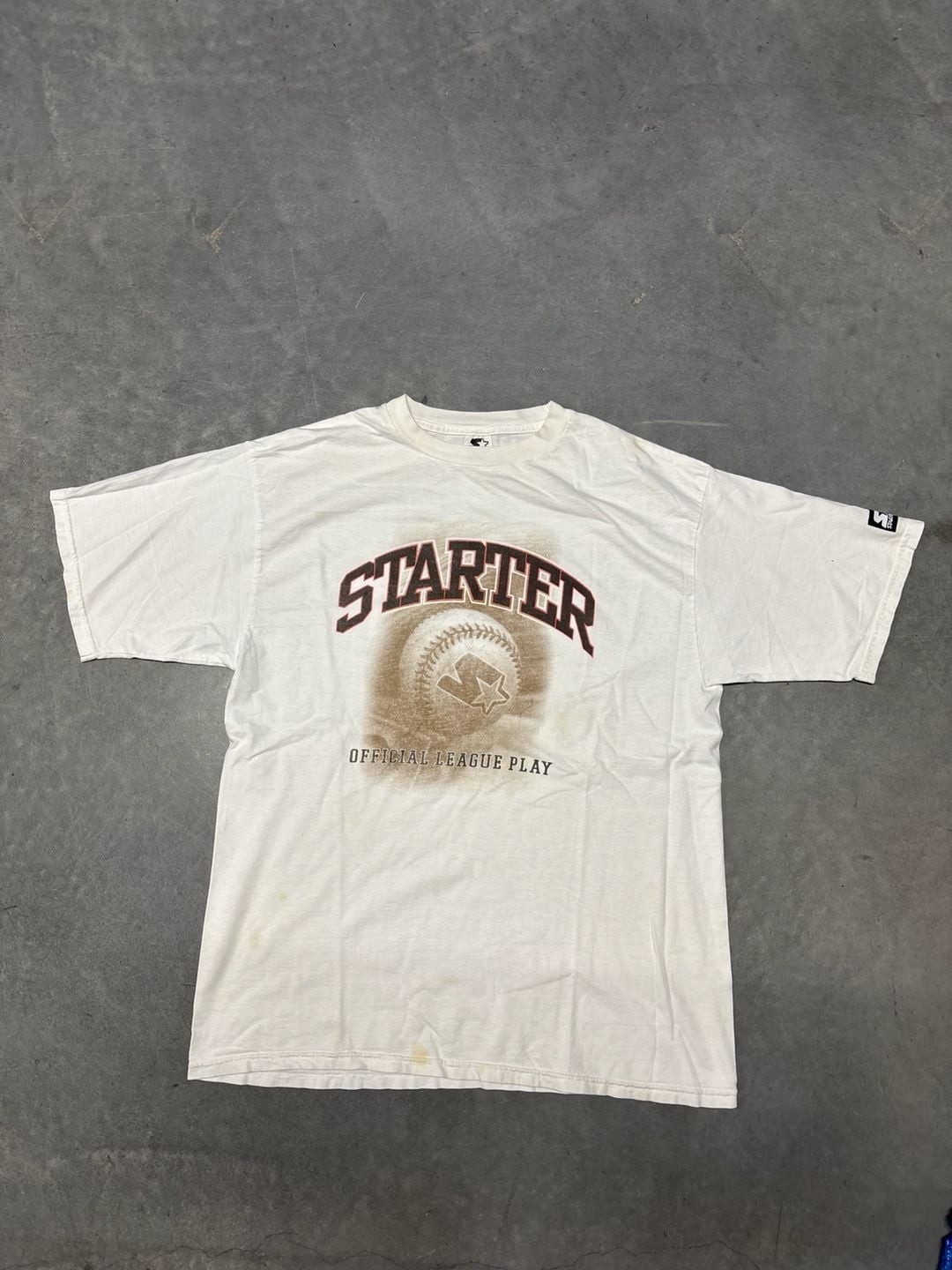Vintage 90s Starter Official League Play Baseball Graphic T-Shirt XL