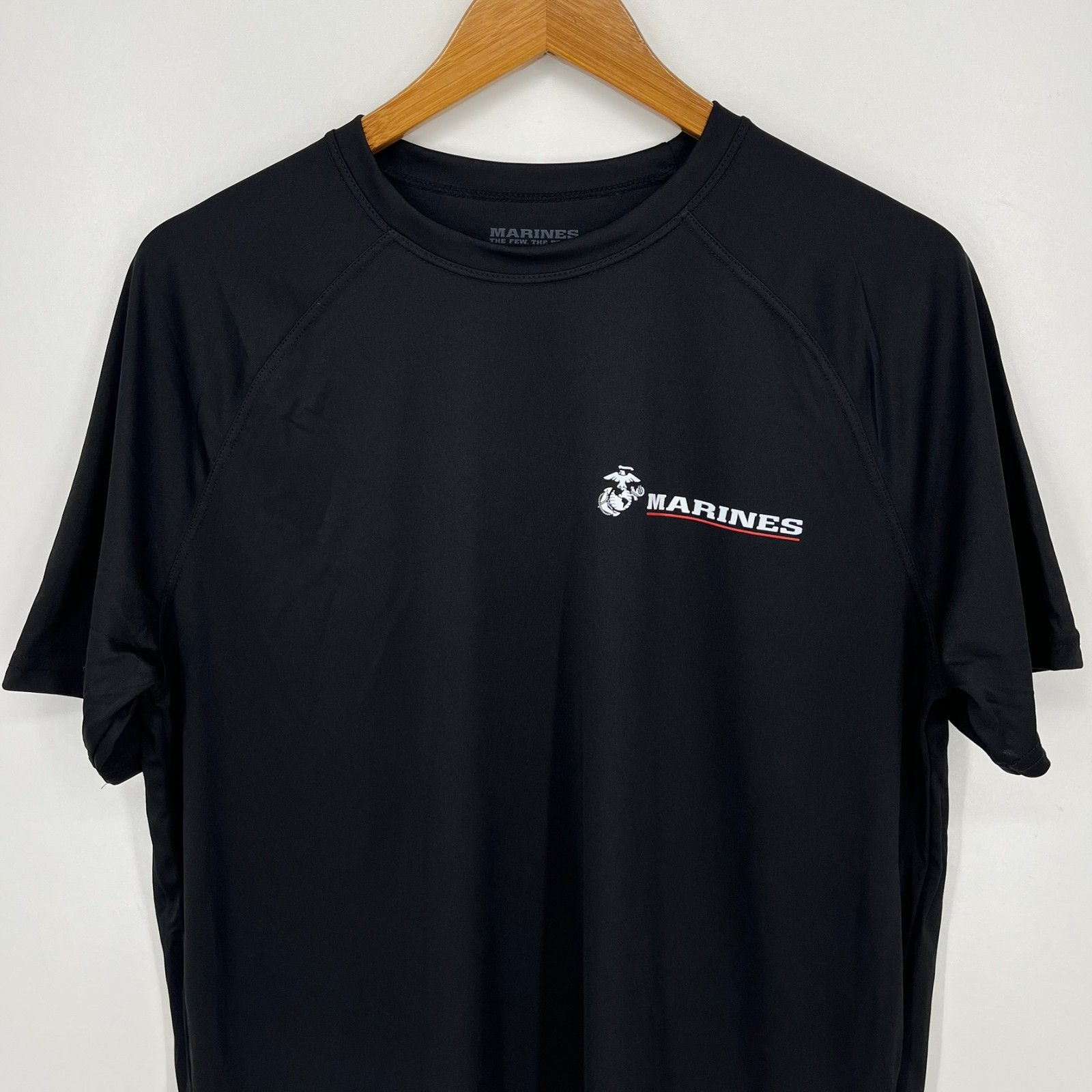 USMC Marines Short Sleeve T-Shirt Men's Size M Black Moisture Wicking USA NWOT gallery