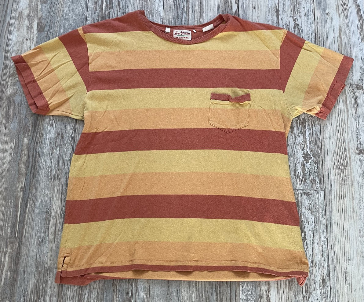Levi’s Vintage Clothing 1950s LVC Striped Sportswear T Shirt – Size M [p2p 21″]