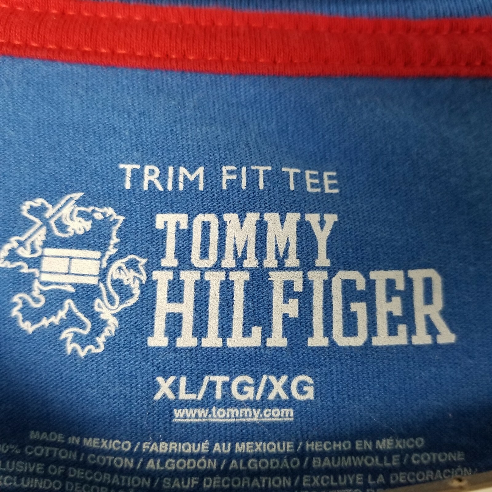 Tommy Hilfiger Men's Shirt Size XL Blue Trim Fit Graphic Tee East Meets West NY gallery