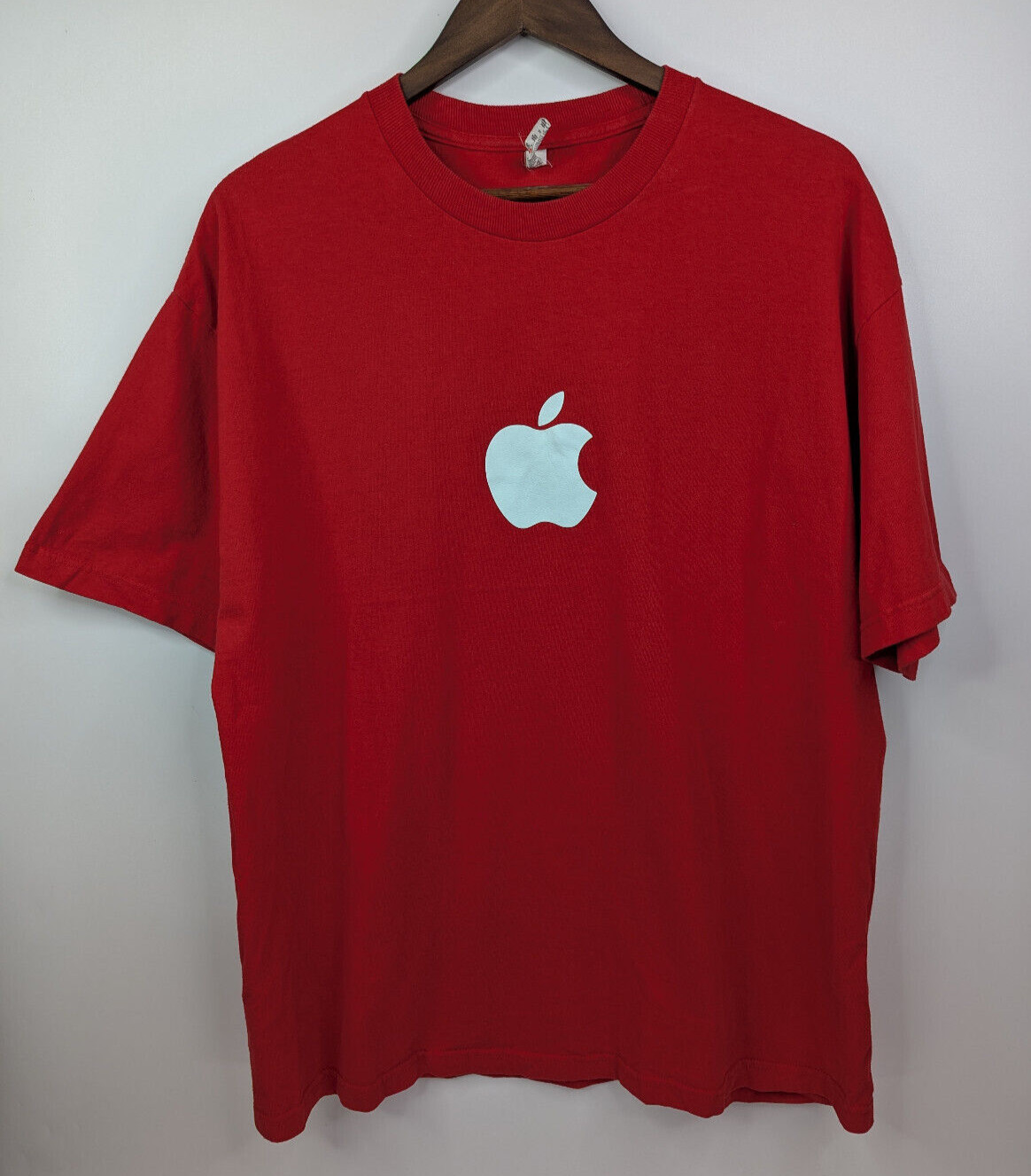 Apple Store Employee Shirt Mens XL Red Coding Apple Logo Technology Code