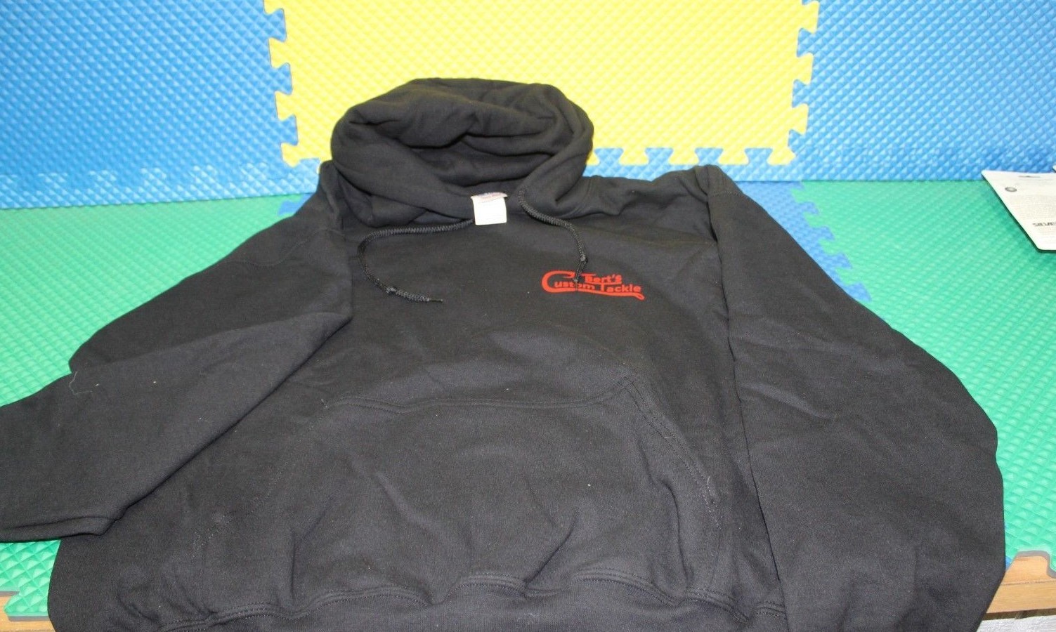 Berts Custom Tackle 50/50 Poly/Cotton Black Hooded Sweat Shirt Choose Size gallery