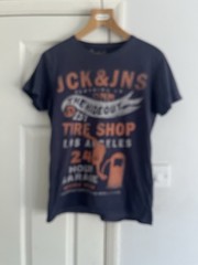 Jack & Jones short Sleeve Navy T-shirt in Size Medium C5