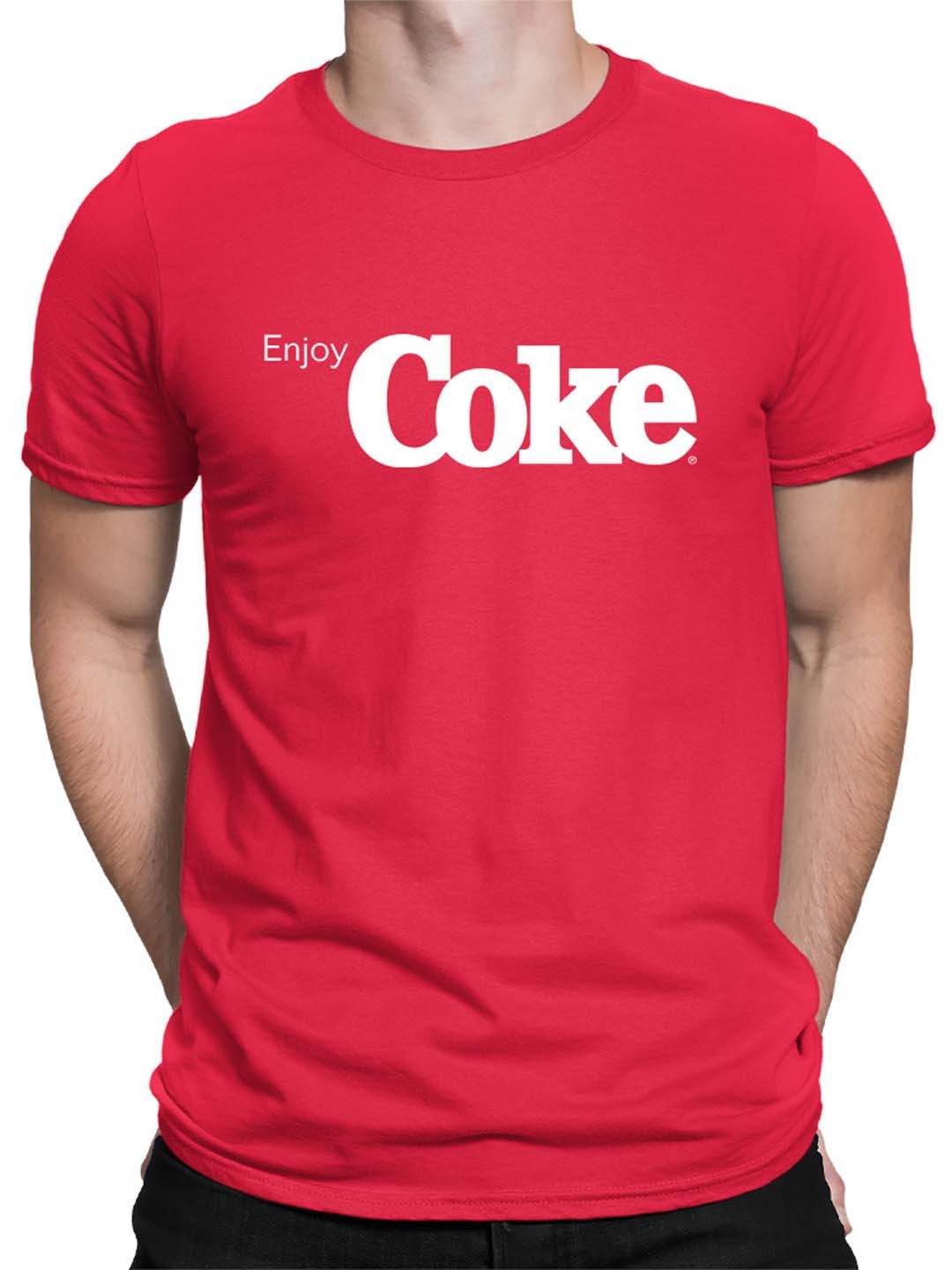 Officially Licensed Coca-Cola Enjoy Coke Minimalist Classic Logo Men's T-shirt gallery
