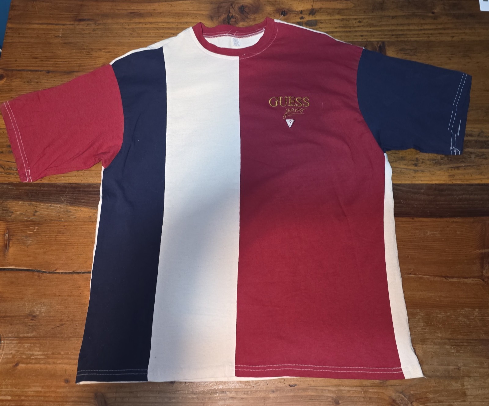 Guess Embroidered Colorblock Polo Crewneck Men Shirt XL