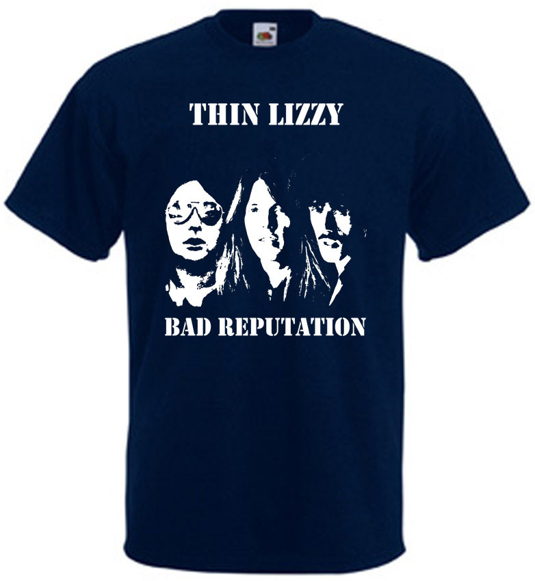 Thin Lizzy Bad Reputation v2 T-shirt hard rock black graphite all sizes S-5XL gallery