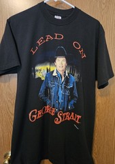 Vintage George Strait Lead On Tshirt Large Single Stitch USA EUC