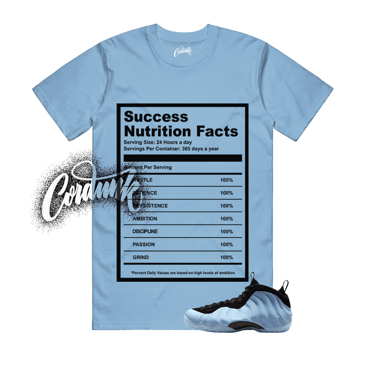 Foamposite Psychic Blue Black Air One T Shirt Match SUCC