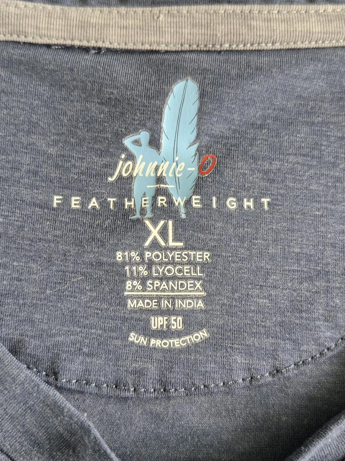 Johnnie-O Featherweight UPF 50 Short Sleeve Blue Tshirt Size XL gallery