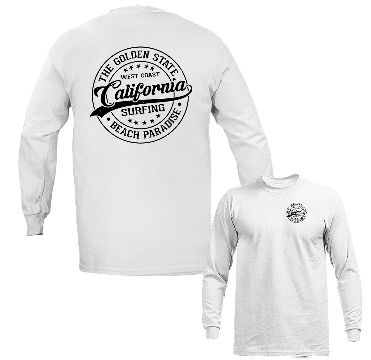 Golden State California Beach Surfing Long Sleeve