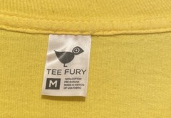 Star Wars C3PO R2D2 Coppertone Ad Men’s Yellow TShirt Sz M Cotton TeeFury Rare
