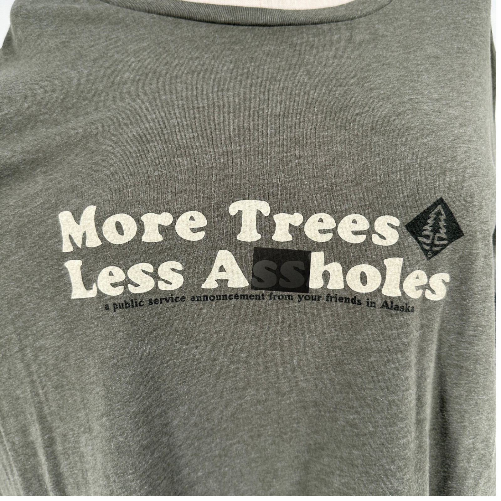More Trees Less A**h0les Alaska Graphic Tee 3XL Green Cotton Blend Bella+Canvas gallery