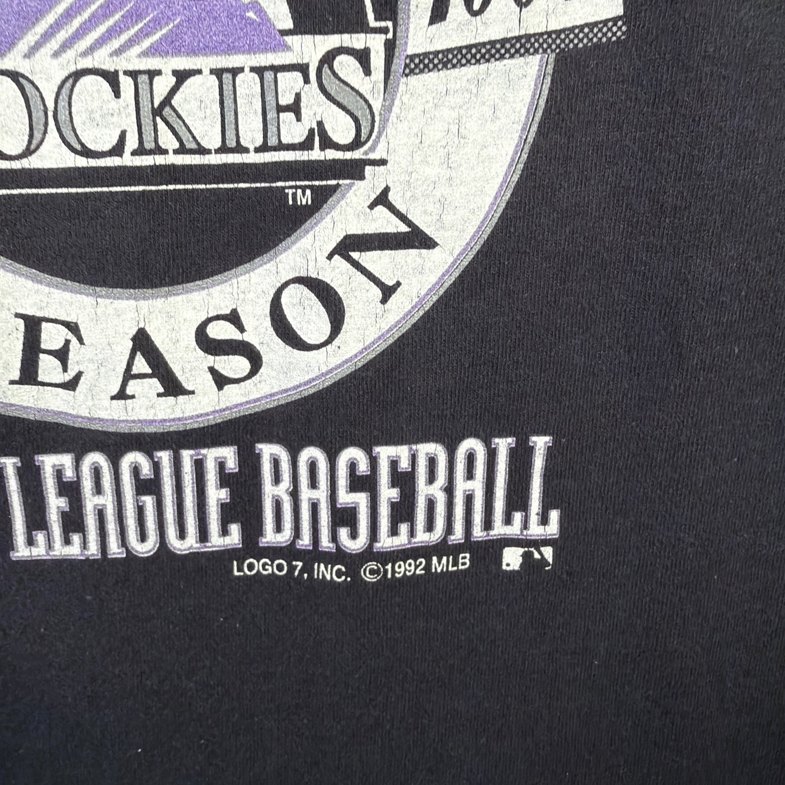 Vintage Colorado Rockies Shirt Mens Large Black 90s Baseball MLB Sports 1992 USA gallery