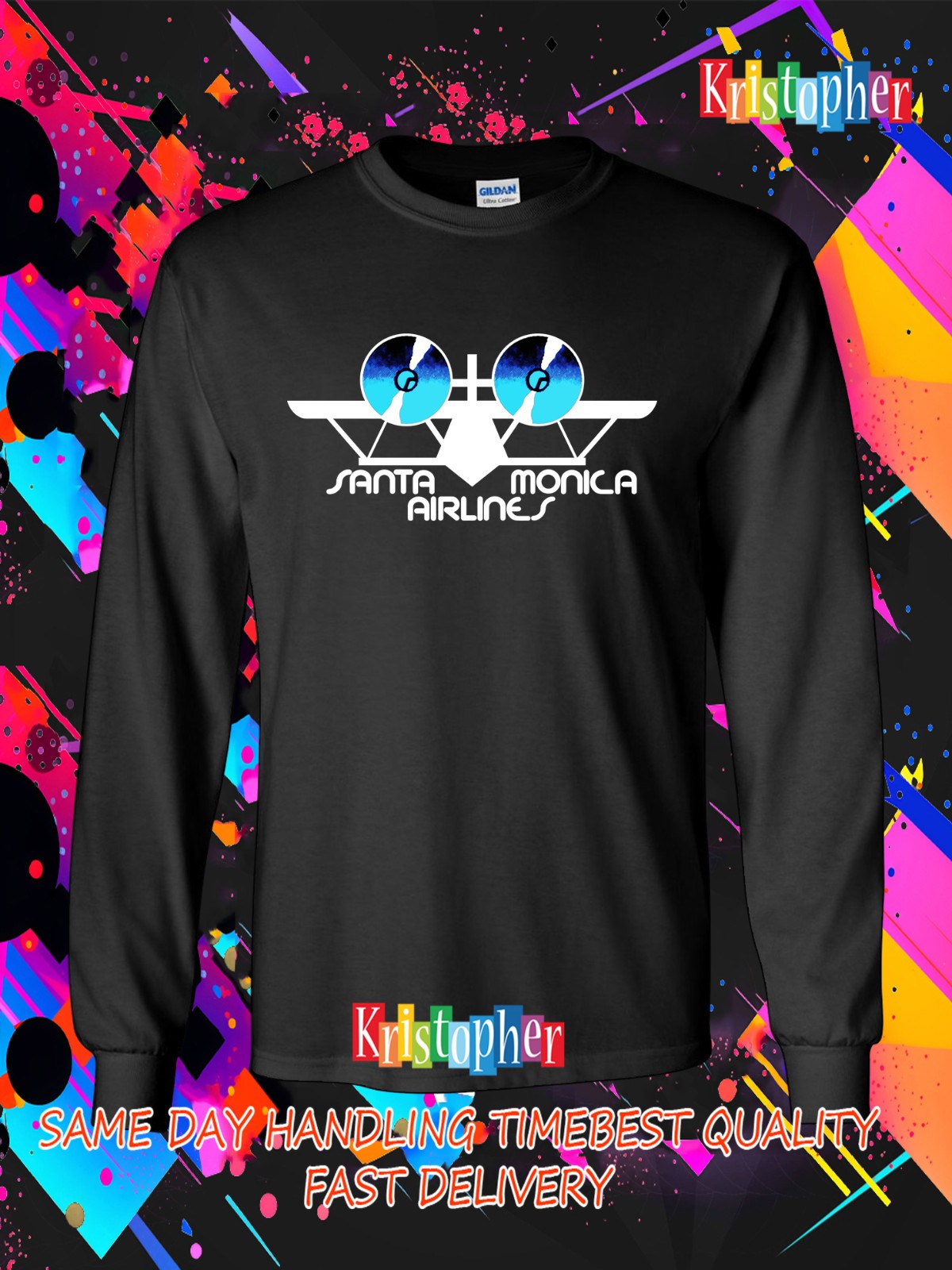 Santa Monica Airlines SMA Natas Kitten Crew Neck T-Shirt American Men’s T-Shirt
