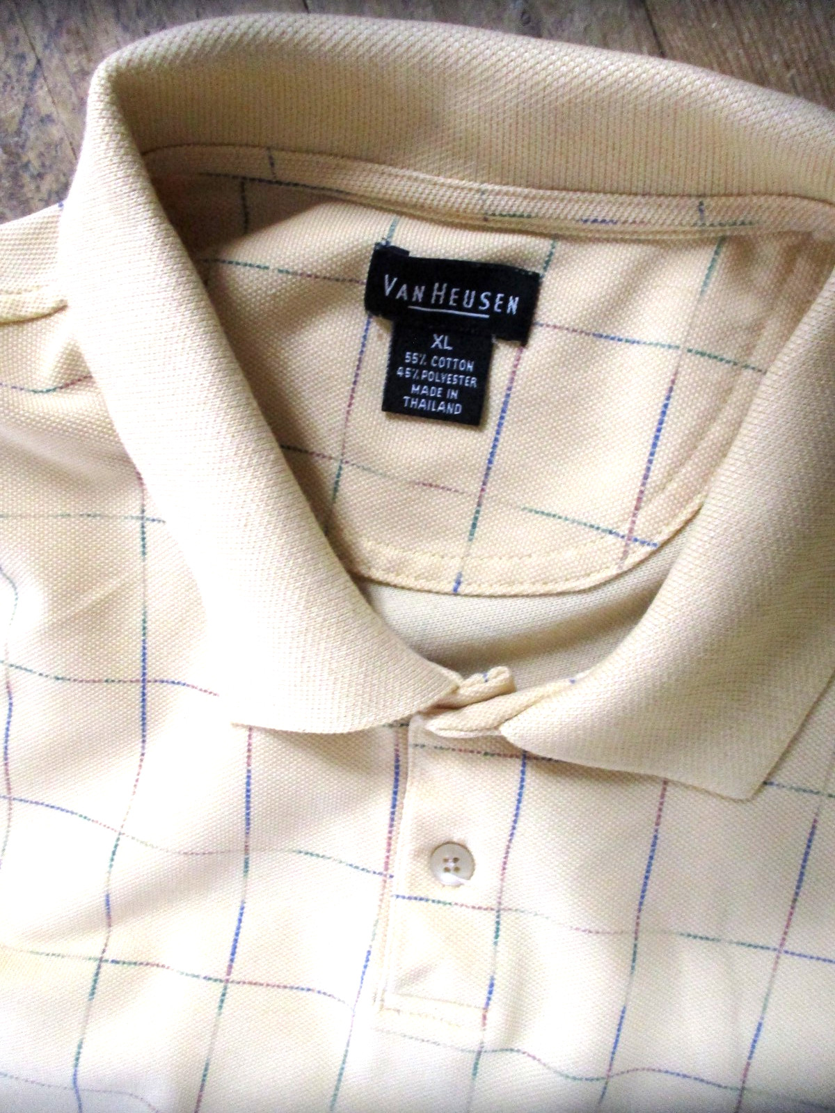 Van Heusen Jersey Stretch LS Half Button Polo Work Shirt Size X-Large Men's EUC gallery