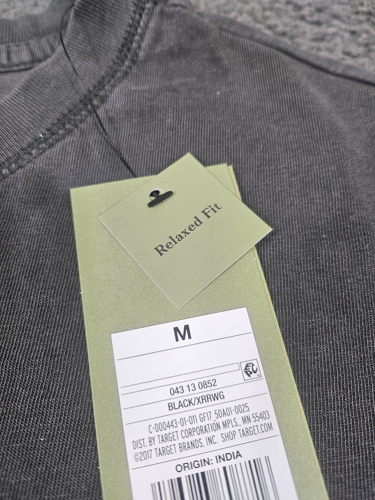 Men's Crew Neck T Shirt 2 PK Medium Black Charcoal Pocket Relaxed Fit Goodfellow gallery